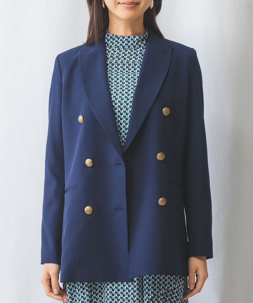 ナラカミーチェ（NARACAMICIE）/【NARACAMICIE】合繊ツイルダブルブレストジャケット NARACAMICIE】合繊ツイルダブルブレストジャケット（テーラード