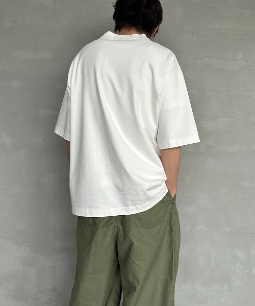 GYMPHLEX（ジムフレックス）の「[GYMPHLEX/ジムフレックス] ヘビーウェイトジャージー ワイドシルエットTシャツ（Tシャツ/カットソー・レディース・ライトグレー/ネイビー/チャコール/オフホワイト/ブルーグレー/グレイッシュベージュ・XS/M/L）」の14枚目の写真