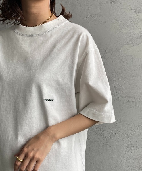 GYMPHLEX（ジムフレックス）の「[GYMPHLEX/ジムフレックス] ヘビーウェイトジャージー ワイドシルエットTシャツ（Tシャツ/カットソー・レディース・ライトグレー/ネイビー/チャコール/オフホワイト/ブルーグレー/グレイッシュベージュ・XS/M/L）」の8枚目の写真