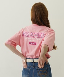ミルクフェド Tシャツ ドクロハート柄 アースカラー アッシュピンク 古着 ミルクフェド Tシャツ ドクロハート柄 アースカラー アッシュ