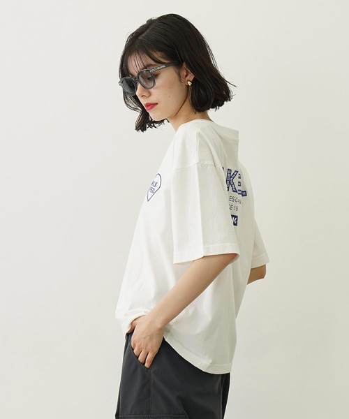 MILKFED.(ミルクフェド)の「MILKFED. PLAID LOGO WIDE S/S TEE(Tシャツ/カットソー・レディース・ホワイト/ライトピンク/ブラック・L/M)」の10枚目の写真
