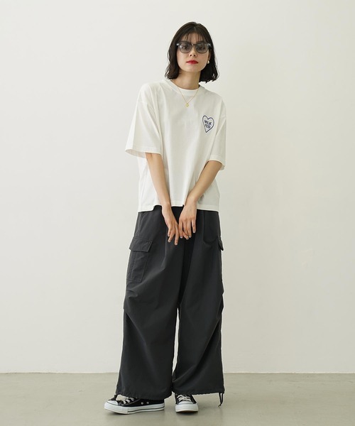 MILKFED.(ミルクフェド)の「MILKFED. PLAID LOGO WIDE S/S TEE(Tシャツ/カットソー・レディース・ホワイト/ライトピンク/ブラック・L/M)」の15枚目の写真