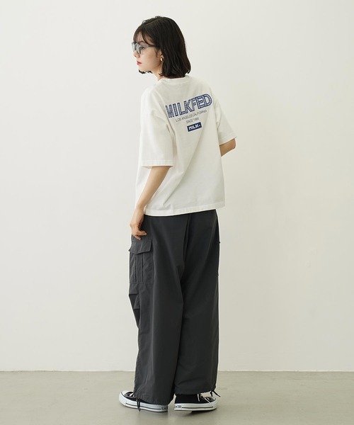 MILKFED.(ミルクフェド)の「MILKFED. PLAID LOGO WIDE S/S TEE(Tシャツ/カットソー・レディース・ホワイト/ライトピンク/ブラック・L/M)」の18枚目の写真