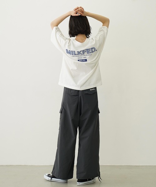 MILKFED.(ミルクフェド)の「MILKFED. PLAID LOGO WIDE S/S TEE(Tシャツ/カットソー・レディース・ホワイト/ライトピンク/ブラック・L/M)」の19枚目の写真