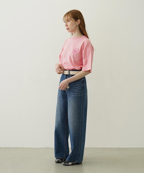 tシャツ MILKFED. PLAID LOGO WIDE S/S TEE レディース セール】CHECKERED LOGO WIDE S/S TEE（Tシャツ/カットソー