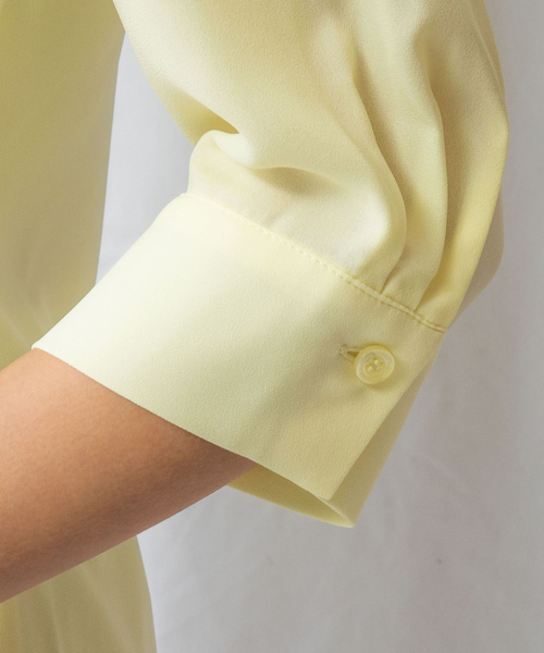 NARACAMICIE(ナラカミーチェ)の「【NARACAMICIE】ジョーゼットフリルタイ七分袖ブラウス(シャツ/ブラウス・レディース・ホワイト/グリーン/ピンク/イエロー・S/XL/M/L/XXL)」の14枚目の写真