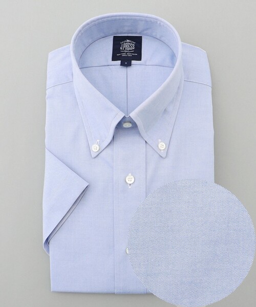 J.PRESS(ジェイプレス)の「【PREMIUM PLEATS / 形態安定】ピンオックス 半袖ドレスシャツ / B.D.(ビジネスシャツ・メンズ・ホワイト系/ダルブルー系・MEDIUM/SMALL/X-LARGE/LARGE)」の2枚目の写真