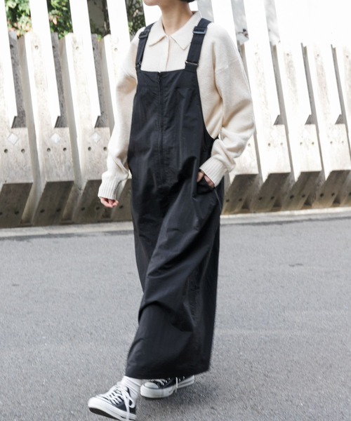 FORK&SPOON（フォークアンドスプーン）の「FORK&SPOON　ナイロンサスペンダーワンピース（ジャンパースカート・レディース・グレー系その他/ブラック・1/2）」の19枚目の写真