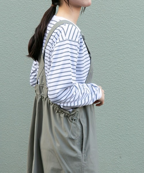 FORK&SPOON（フォークアンドスプーン）の「FORK&SPOON　ナイロンサスペンダーワンピース（ジャンパースカート・レディース・グレー系その他/ブラック・1/2）」の11枚目の写真