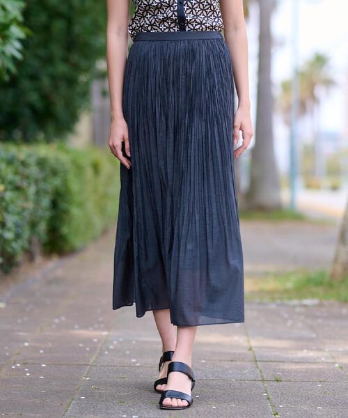 DRESSTERIOR（ドレステリア）の「【ウエストゴム/ミディ丈】シアープリーツスカート（スカート・レディース・グリーン系/スミクロ・34/36/38/40）」の16枚目の写真