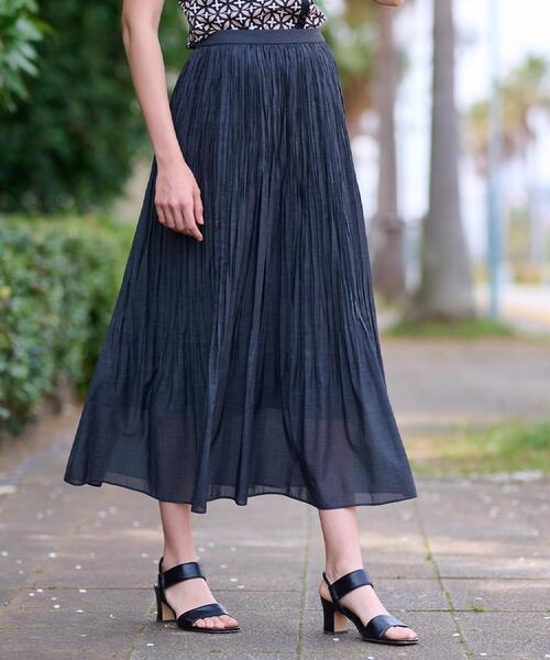DRESSTERIOR（ドレステリア）の「【ウエストゴム/ミディ丈】シアープリーツスカート（スカート・レディース・グリーン系/スミクロ・34/36/38/40）」の12枚目の写真