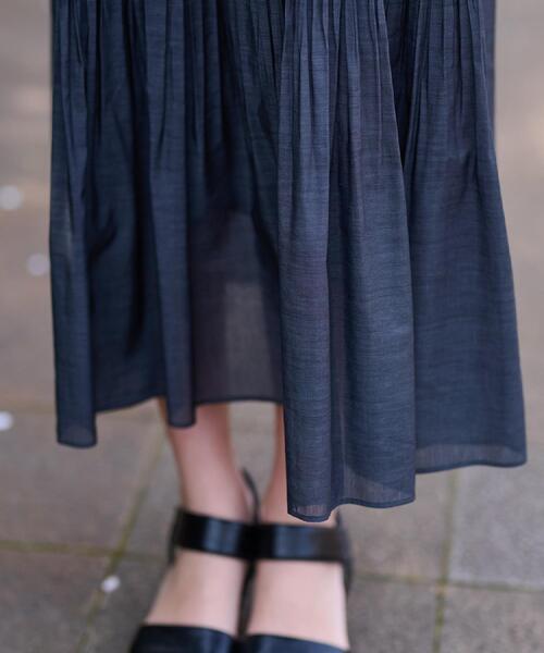 DRESSTERIOR（ドレステリア）の「【ウエストゴム/ミディ丈】シアープリーツスカート（スカート・レディース・グリーン系/スミクロ・34/36/38/40）」の10枚目の写真