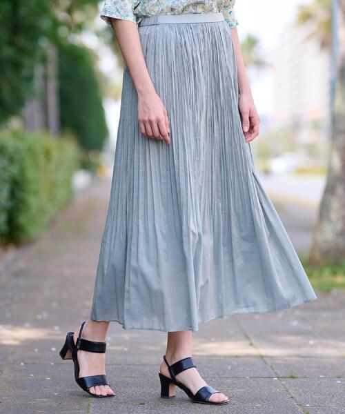 DRESSTERIOR（ドレステリア）の「【ウエストゴム/ミディ丈】シアープリーツスカート（スカート・レディース・グリーン系/スミクロ・34/36/38/40）」の7枚目の写真