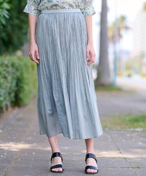 DRESSTERIOR（ドレステリア）の「【ウエストゴム/ミディ丈】シアープリーツスカート（スカート・レディース・グリーン系/スミクロ・34/36/38/40）」の6枚目の写真