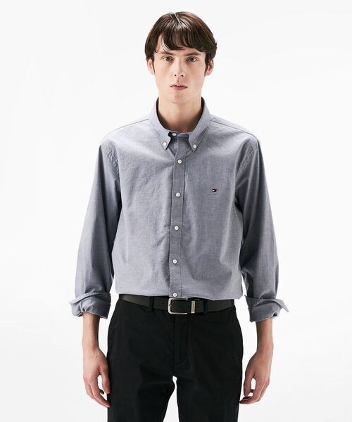 TOMMY HILFIGER（トミーヒルフィガー）の「オックスフォードソリッドロングスリーブシャツ（シャツ/ブラウス・メンズ・ピンク/ライトグリーン/ネイビー・LARGE/SMALL/X-LARGE/MEDIUM）」の3枚目の写真