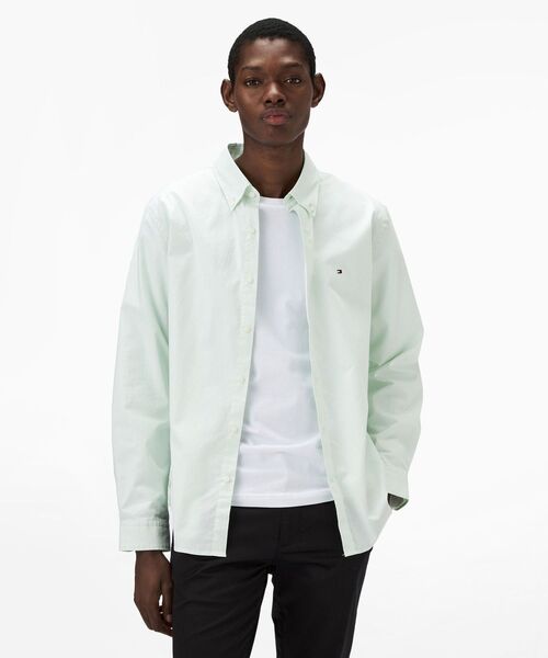 TOMMY HILFIGER（トミーヒルフィガー）の「オックスフォードソリッドロングスリーブシャツ（シャツ/ブラウス・メンズ・ピンク/ライトグリーン/ネイビー・LARGE/SMALL/X-LARGE/MEDIUM）」の2枚目の写真