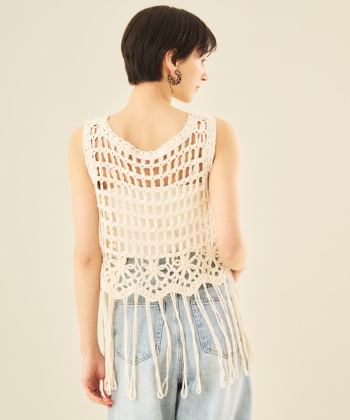 anuke flangeknitbustier フリンジニットビスチェ anukeアンヌークFringe Knit Bustierフリンジニットビスチェ