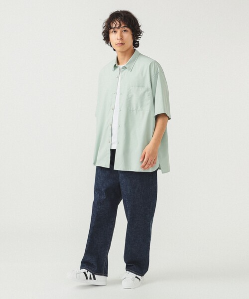 BEAMS（ビームス）の「ソリッド イージー ハーフスリーブ シャツ（シャツ/ブラウス・メンズ・ブラック/グリーン系その他3/ベージュ・XL/L/M/S）」の4枚目の写真