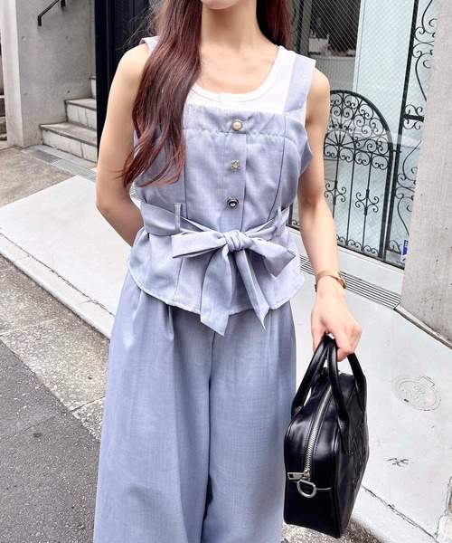 INGNI（イング）の「多種ボタンキャミ＋ワイドパンツ／セットアップ（セットアップ・レディース・サックスブルー/グレー/チャコールグレー/ブラウン・M）」の11枚目の写真