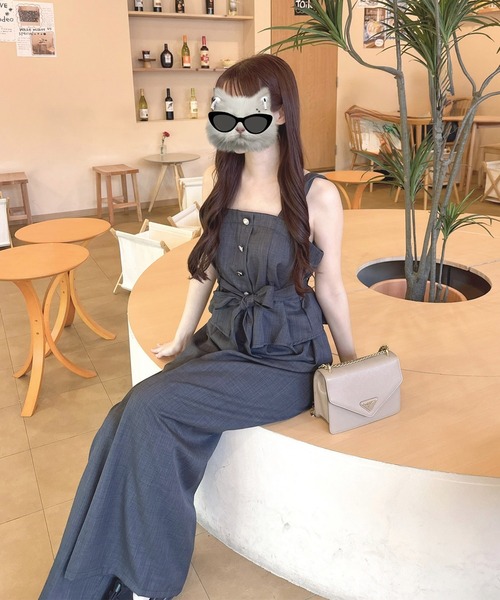 INGNI（イング）の「多種ボタンキャミ＋ワイドパンツ／セットアップ（セットアップ・レディース・サックスブルー/グレー/チャコールグレー/ブラウン・M）」の14枚目の写真