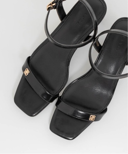 【完売品】超美品　RANDA　モノグラムパーツクリアヒールサンダル　黒　Ｌ モノグラムパーツクリアヒールサンダルRANDA公式サイト