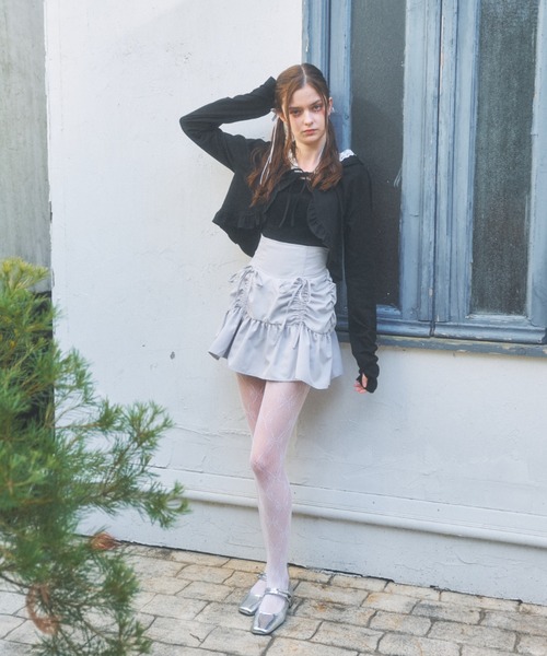 Lovilyn（ラヴィリン）の「-5kgレースアップリボンスカート（スカート・レディース・ブラック/ライトグレー・SMALL/MEDIUM）」の20枚目の写真