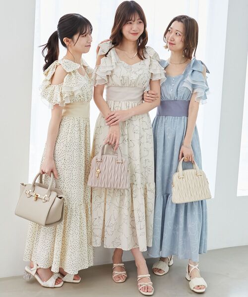 MAJESTIC LEGON(マジェスティックレゴン)の「フリルリボンコルセットワンピース(ワンピース・レディース・ブルー系その他2/A/ホワイト系その他2・MEDIUM/SMALL/X-SMALL)」の4枚目の写真