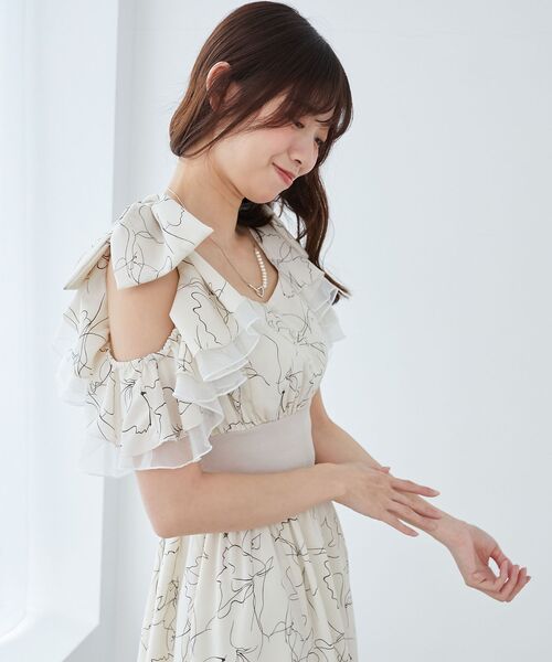 MAJESTIC LEGON(マジェスティックレゴン)の「フリルリボンコルセットワンピース(ワンピース・レディース・ブルー系その他2/A/ホワイト系その他2・MEDIUM/SMALL/X-SMALL)」の18枚目の写真