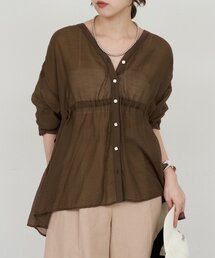【定価】¥15,400 シーナリー 長袖ブラウス ペイズリー L】ナイトペイズリープリント 7分袖比翼タックブラウス(54649121