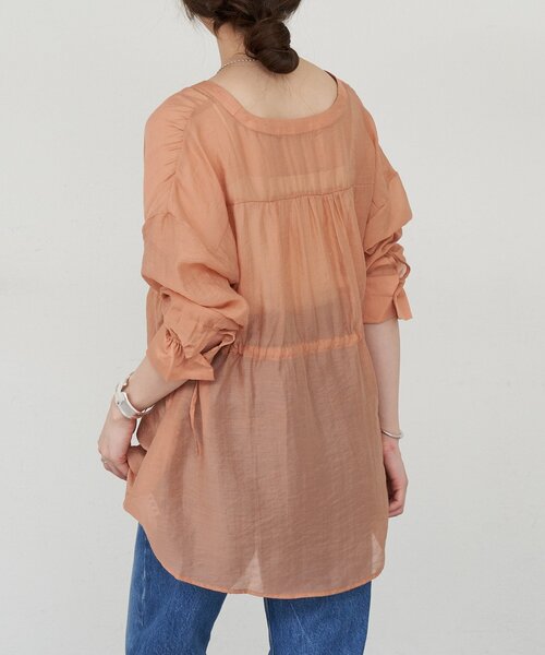 SHENERY（シーナリー）の「《新色追加！》シアーペプラムブラウス（シャツ/ブラウス・レディース・ライトグレー/オレンジ/アイボリー/ブルー/ブラウン・FREE）」の9枚目の写真