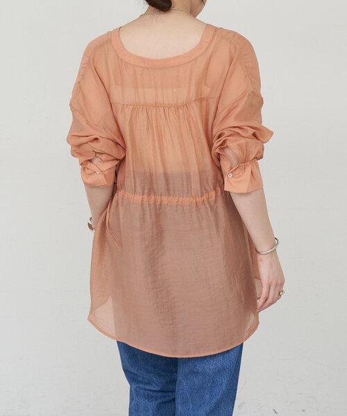 SHENERY（シーナリー）の「《新色追加！》シアーペプラムブラウス（シャツ/ブラウス・レディース・ライトグレー/オレンジ/アイボリー/ブルー/ブラウン・FREE）」の10枚目の写真