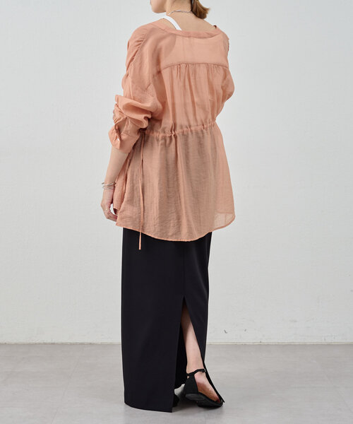 SHENERY（シーナリー）の「《新色追加！》シアーペプラムブラウス（シャツ/ブラウス・レディース・ライトグレー/オレンジ/アイボリー/ブルー/ブラウン・FREE）」の17枚目の写真