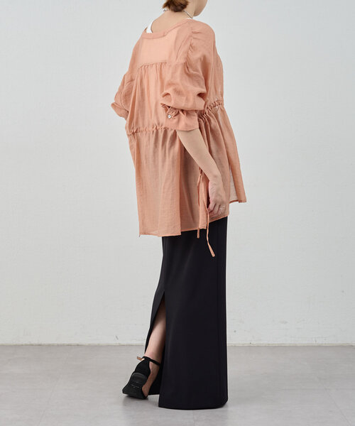 SHENERY（シーナリー）の「《新色追加！》シアーペプラムブラウス（シャツ/ブラウス・レディース・ライトグレー/オレンジ/アイボリー/ブルー/ブラウン・FREE）」の19枚目の写真