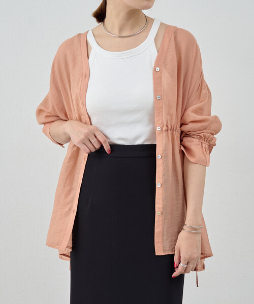 SHENERY（シーナリー）の「《新色追加！》シアーペプラムブラウス（シャツ/ブラウス・レディース・ライトグレー/オレンジ/アイボリー/ブルー/ブラウン・FREE）」の21枚目の写真