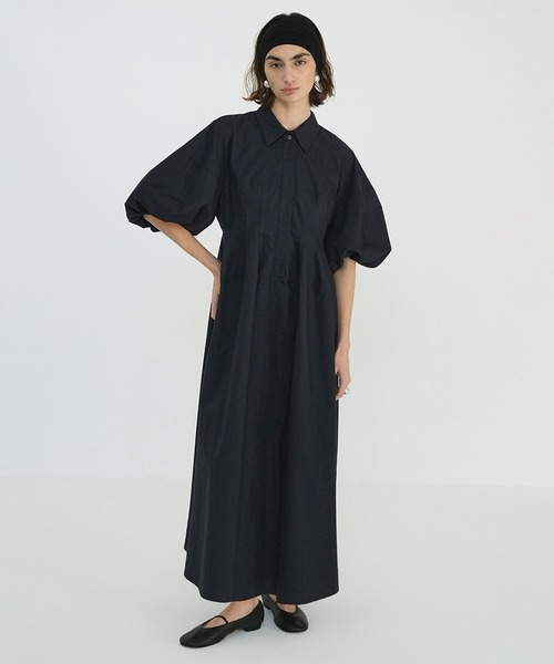 CLANE（クラネ）の「WAIST DESIGN VOLUME ONEPIECE（ワンピース・レディース・ホワイト/ネイビー/ブルー・1/2/0）」の5枚目の写真