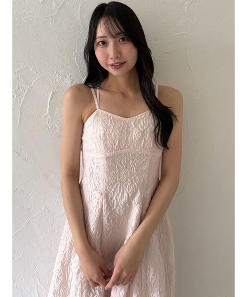 dazzlin（ダズリン）の「バックリボンジャカードキャミワンピース（ワンピース・レディース・ピンク/オフホワイト/ブルー・SMALL/MEDIUM）」の4枚目の写真
