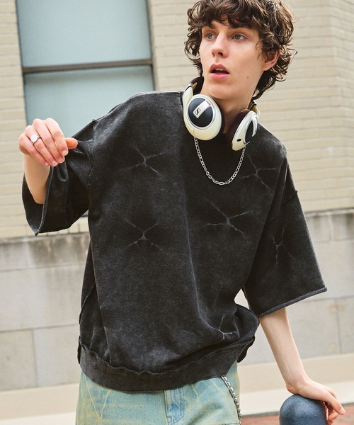 SWAGVIBE（スワッグバイブ）の「【SWAGVIBE】Pinched Dye Pigment Sweat Tee（スウェット・メンズ・ブラック/ブラウン・M/L）」の15枚目の写真