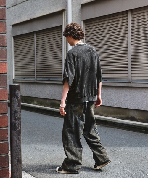 SWAGVIBE（スワッグバイブ）の「【SWAGVIBE】Pinched Dye Pigment Sweat Tee（スウェット・メンズ・ブラック/ブラウン・M/L）」の17枚目の写真
