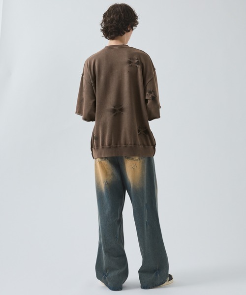 SWAGVIBE（スワッグバイブ）の「【SWAGVIBE】Pinched Dye Pigment Sweat Tee（スウェット・メンズ・ブラック/ブラウン・M/L）」の5枚目の写真