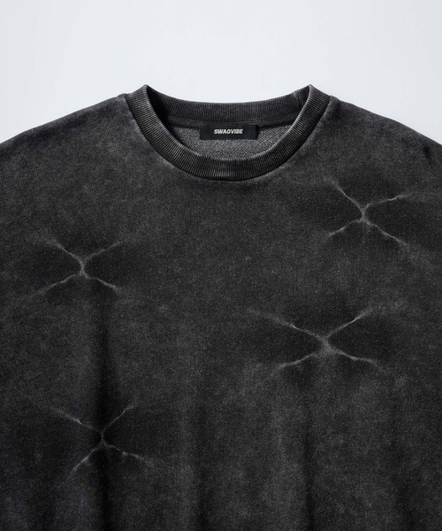 SWAGVIBE（スワッグバイブ）の「【SWAGVIBE】Pinched Dye Pigment Sweat Tee（スウェット・メンズ・ブラック/ブラウン・M/L）」の9枚目の写真