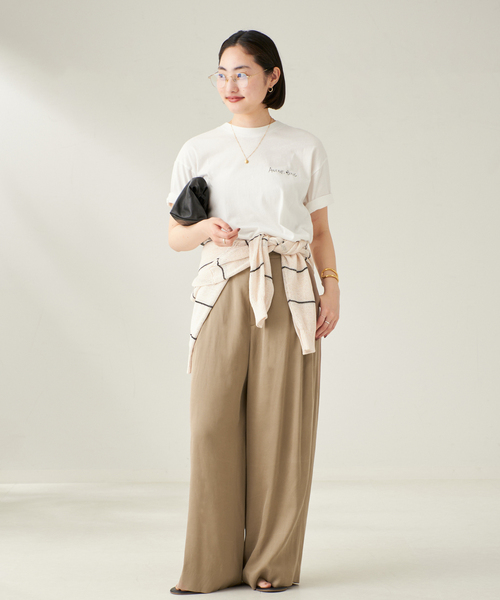 Plage fibril linen 混 キャミソール　フレアパンツ　2点セット セール】fibril linen 混 フレアパンツ（スラックス）｜Plage