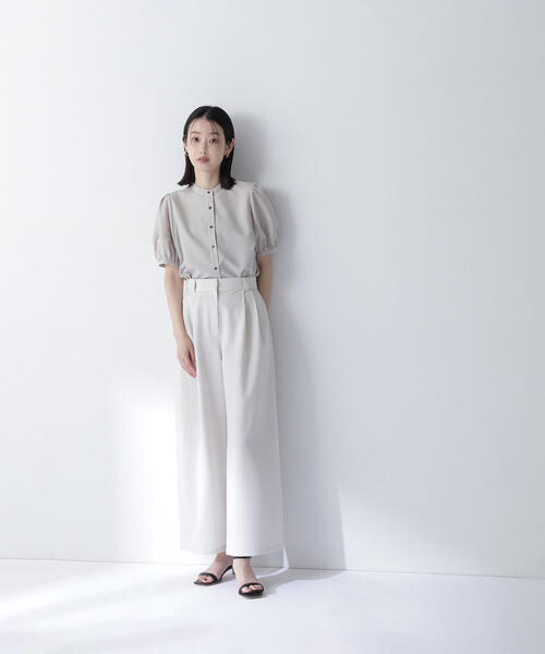 NATURAL BEAUTY BASIC(ナチュラルビューティーベーシック)の「◇リネンライク切替スリーブブラウス(シャツ/ブラウス・レディース・ダークブルー/ブルー/ベージュ・SMALL/MEDIUM)」の5枚目の写真