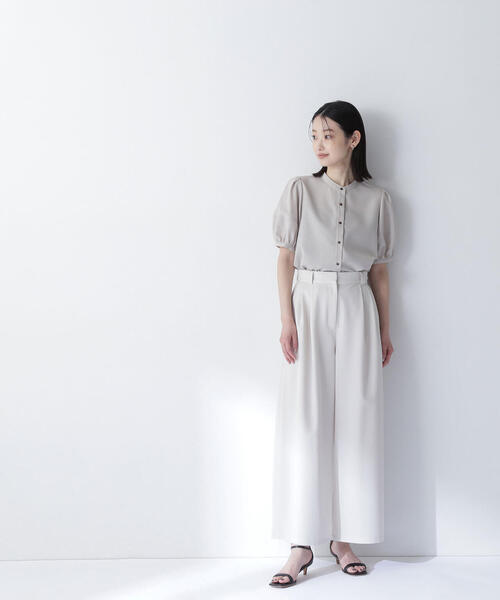 NATURAL BEAUTY BASIC(ナチュラルビューティーベーシック)の「◇リネンライク切替スリーブブラウス(シャツ/ブラウス・レディース・ダークブルー/ブルー/ベージュ・SMALL/MEDIUM)」の7枚目の写真