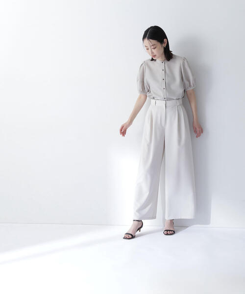 NATURAL BEAUTY BASIC(ナチュラルビューティーベーシック)の「◇リネンライク切替スリーブブラウス(シャツ/ブラウス・レディース・ダークブルー/ブルー/ベージュ・SMALL/MEDIUM)」の9枚目の写真