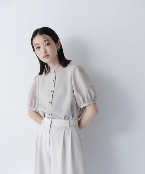 NATURAL BEAUTY BASIC(ナチュラルビューティーベーシック)の「◇リネンライク切替スリーブブラウス(シャツ/ブラウス・レディース・ダークブルー/ブルー/ベージュ・SMALL/MEDIUM)」の10枚目の写真