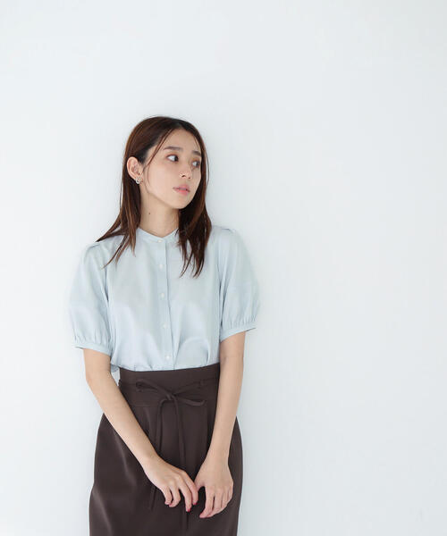 N.NaturalBeauty Basicリネンライク切替スリーブブラウス リネンライク切替スリーブブラウス | N. Natural Beauty Basic