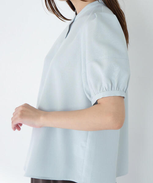 NATURAL BEAUTY BASIC(ナチュラルビューティーベーシック)の「◇リネンライク切替スリーブブラウス(シャツ/ブラウス・レディース・ダークブルー/ブルー/ベージュ・SMALL/MEDIUM)」の22枚目の写真