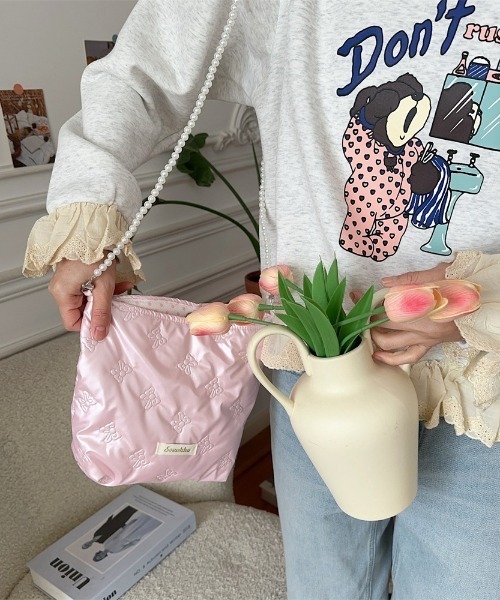 Mejoul(メジュール)の「オーロラリボンキルティングミニショルダー(ショルダーバッグ・レディース・ピンク/シルバー/シルバー系その他/ホワイト系その他/ピンク系その他・F)」の14枚目の写真