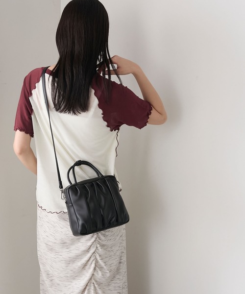 forksy.(フォルクシー)の「【forksy.】ギャザー スクエア ボストン ショルダーバッグ(ショルダーバッグ・レディース・シルバー/ホワイト/ブラック・FREE)」の15枚目の写真