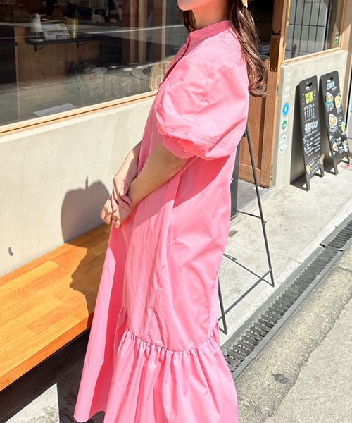 ST.ROONEY(セントルーニー)の「ランタンステッチワンピース【低身長・小柄女性向け】(ワンピース・レディース・ピンク・XS)」の2枚目の写真